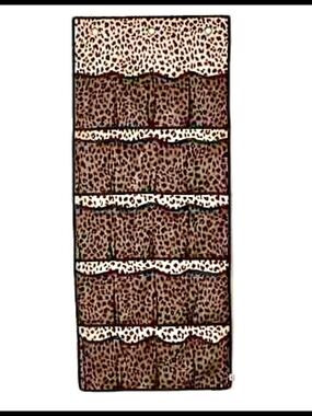 PINK Victoria's Secret Black Mesh Leopard Trim Organizer